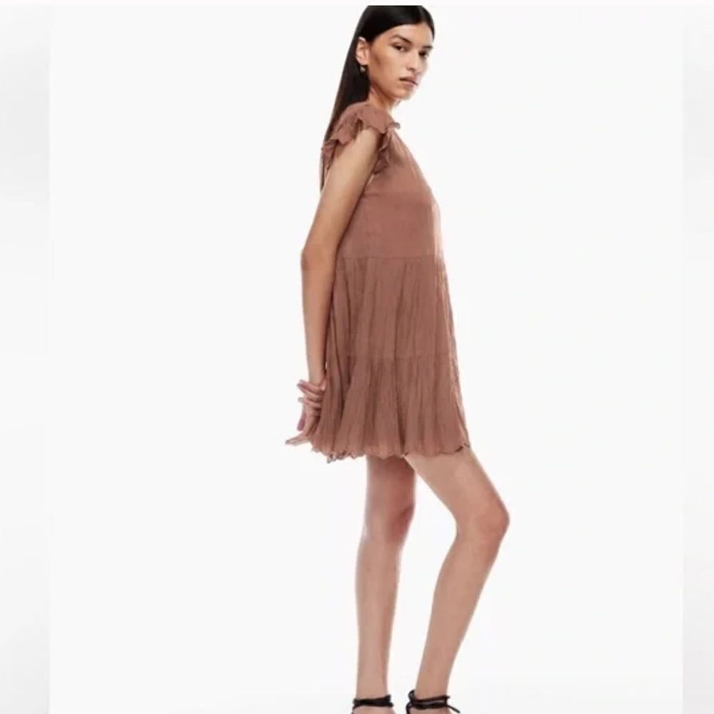 Wilfred Sidonie Dress in Mocha Sorbet Tiered Babydoll/ Mini Dress sz XS - Picture 7 of 11